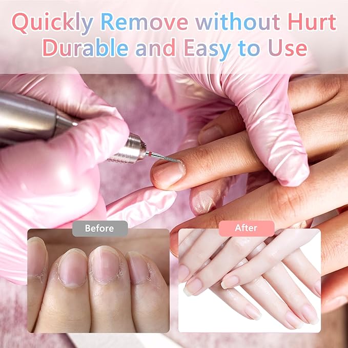 BQAN Nail Drill Bits Set, 10Pcs 3/32 In Drill Bit for Nail Tech Ceramic Diamond Bits with 75Pcs Nail File Sanding Bands for Remove Cuticle Acrylic Polish Nails Manicure