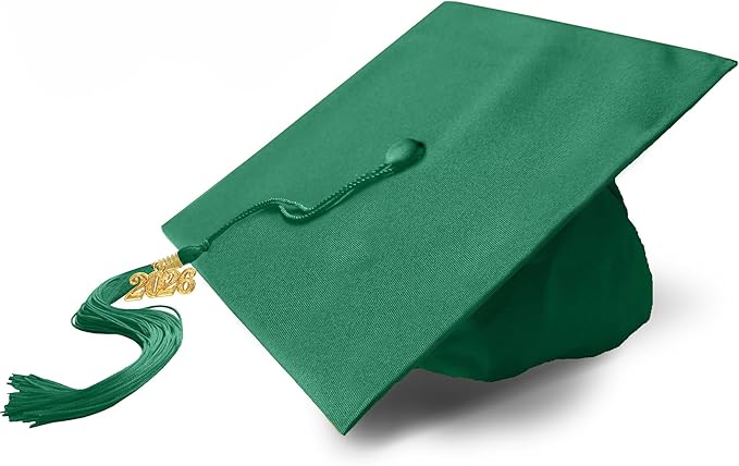 Graduation Cap with 2026 Tassel Year Charm Black Graduation Cap for High School & Bachelor