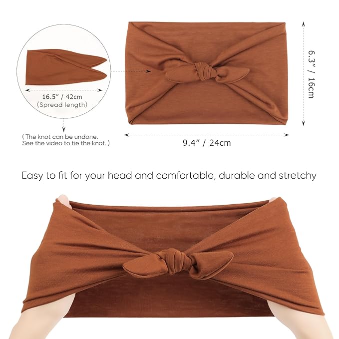 DRESHOW 8 Pack Bow Headbands of Solid Color for WomenÃ¢ÂÂs Hair Non Slip Wide Vintage Head Wraps Knotted Cute Hair Band Accessories