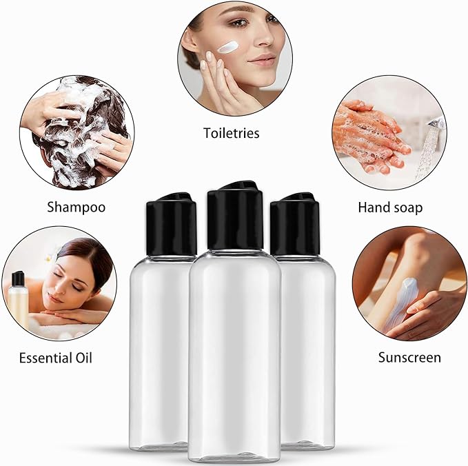 DNSEN 5 Pack 3.4 oz Travel Bottles for Toiletries TSA Approved Leakproof Plastic Empty Travel Size Bottles Containers with Labels