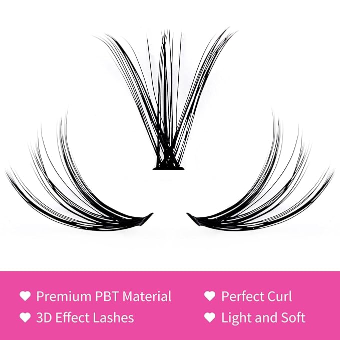 Individual Lashes Big Tray D Curl Lash Clusters 10D 20D 30D 40D Individual Lash Extensions Cluster Lashes Lash Extension Supplies Eyelash Clusters (30D-0.07D, 15-20mm)