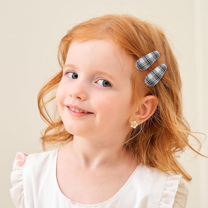 40Pcs Toddler Hair Clips, Baby Girl Hair Clips Print Non Slip Wrapped Snap Hairpins, 1.5" Mini Hair Barrettes Accessories for Baby Girls, Infants, Toddlers
