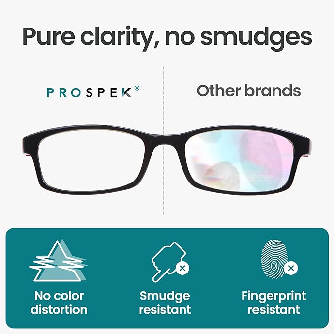 Prospek Blue Light Glasses Reading for Men and Women, For Computer Use, Blue Light Protection, Clear Lens 0 to +3.0 Diopters