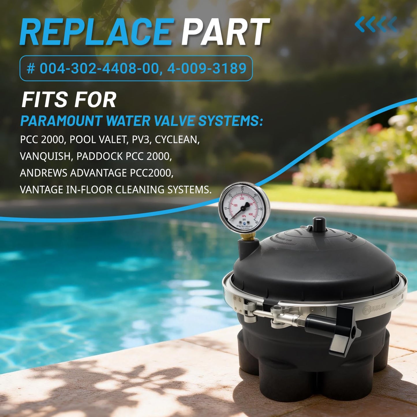 VORGENS 6 Port Module Fit for Paramount PCC2000 6-port Gear Water Valve Module - Fit for Paramount Pop up 6-port Module 004302440800 004-302-4408-00 6-port In-floor Pool Module w/ 1 Year Warranty!