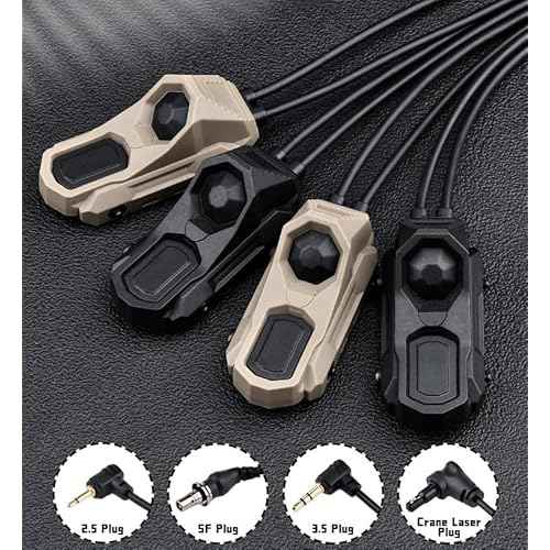 Tactical Modular Dual Wire Button Remote Activation Pressure Switch£¬Compatible with M300/M600 PEQ15/A2 Etc Series Scout Troch Flashlight£¬for 20mm Rail and M&K System (SF+Crane Laser Plug BK)