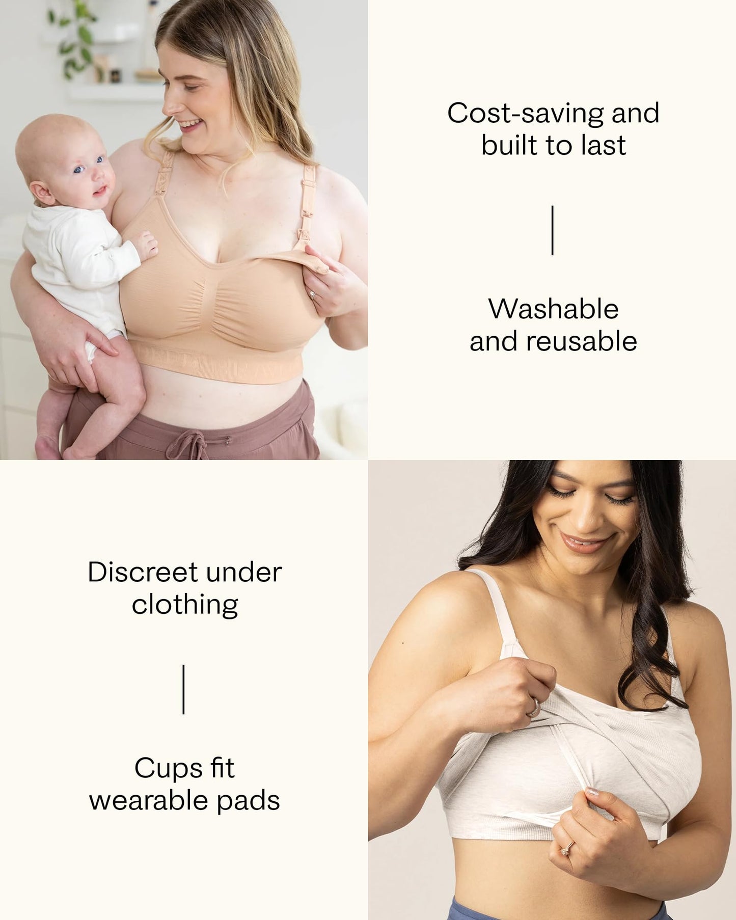 Kindred Bravely Organic Reusable Nursing Pads, Washable, for Breastfeeding & Leaking with Carry Bag, 10 Pack 4.5" D (Twilight Regular)