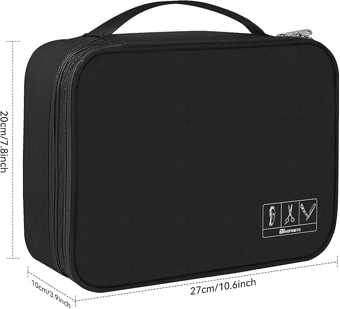 Barber Case Barber Tool Bags Barber clipper Bag Barber Cases for Clippers and Supplies Professional Barber Accessories Kit Hair Cutting Scissors Storage Bag Shaving Kits (Black)