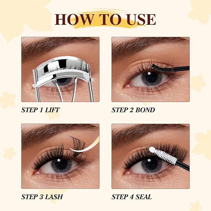 QUEWEL Lash Clusters Kit, 280Pcs 70D+90D Lash Cluster Eyelash Extensions Mix 10-18mm 3D Eyelash Clusters with Lash Bond and Seal and Lash Tweezers Easily Create 3D Lashes Clusters at Home(70D+90D Kit)