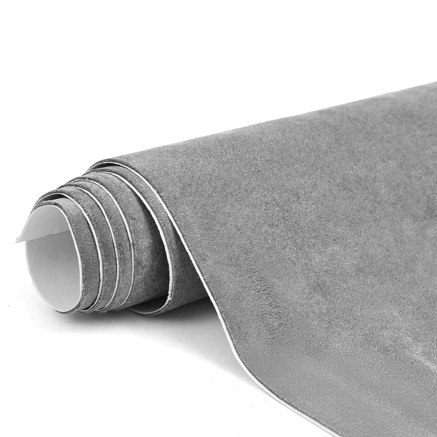 RadiantDecor Premium Grey Suede Fabric Wrap - 12x60 inch Suede Wrap for Car Interior - Self-Adhesive Microfiber and Synthetic Leather, Stretchable Interior Film for Car and Home Decor