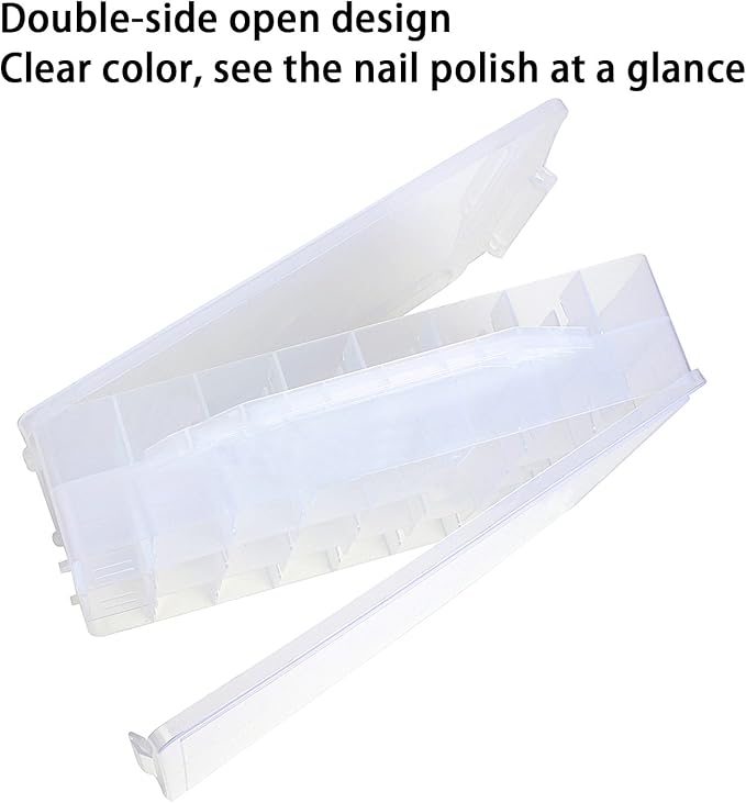 Kissbuty Universal Nail Polish Holder Organizer for 48 Bottles Adjustable Dividers Space Saver
