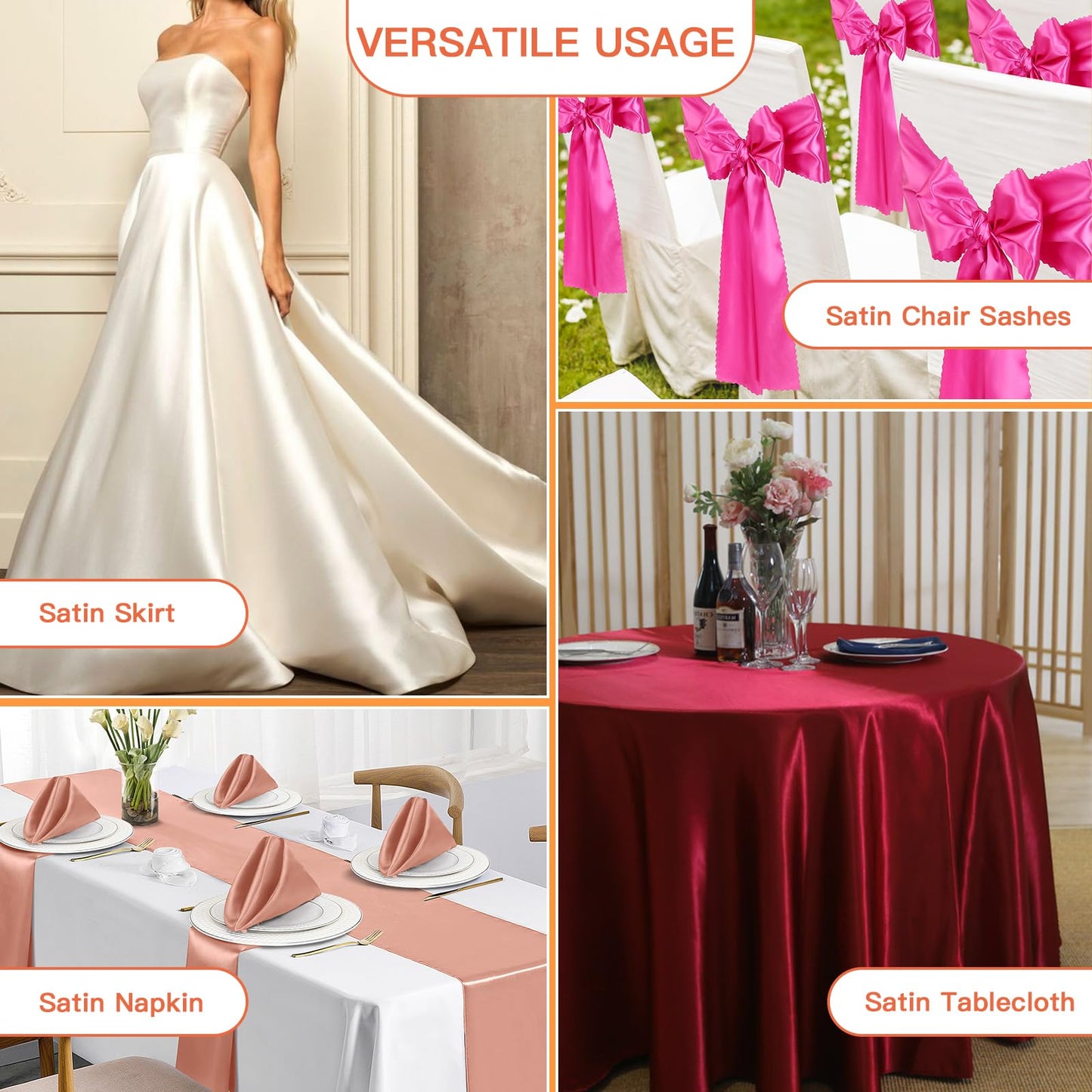 P Pothuiny 5 Yards x 55 Inch Wide Blush Pink Satin Fabric by The Yard, Silky Charmeuse Satin Fabric for Bridal Wedding Dress Decor DIY Apparel Crafts