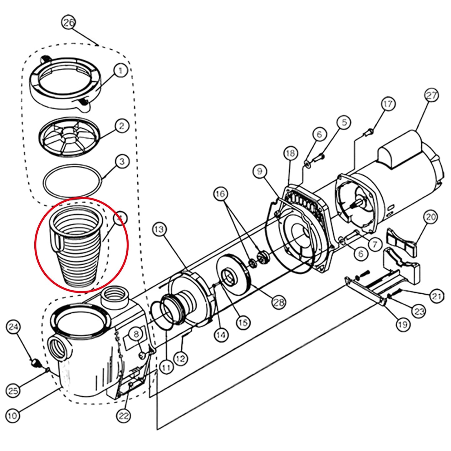 91110040 Pump Basket Replacement for Pentair Whisperflo Intelliflo Pumps, Filter Basket Compatible with IntelliFlo VF VS+SVRS I1 Variable Speed Pump, WhisperFlo Pump Skimmer, Replace 070387, B-199