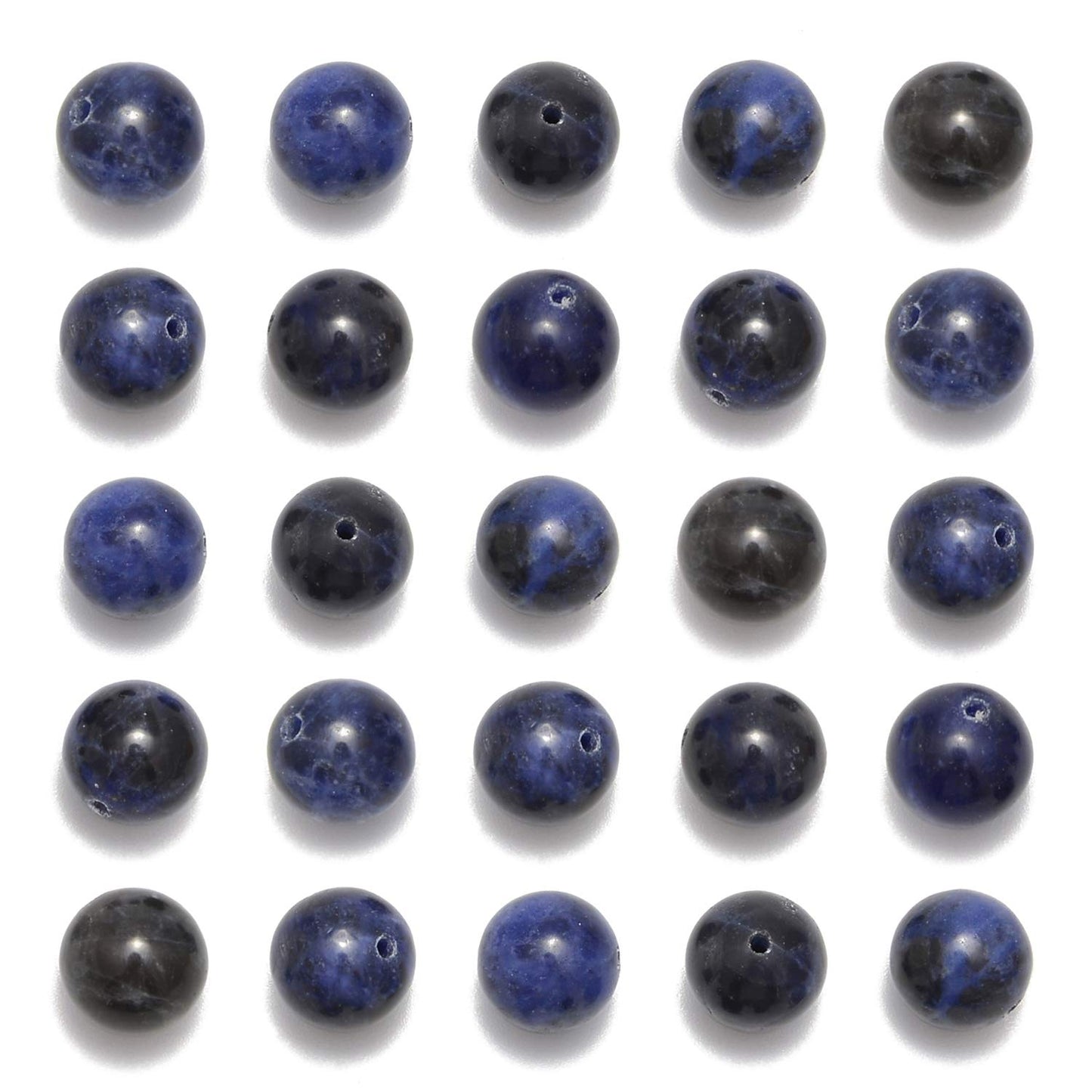 NCB 200pcs 8mm Blue Sodalite Loose Beads for Jewelry Making, Natural Semi Precious Beads Round Smooth Gemstones Spacer Beads Charms for Necklaces Bracelets (Blue Sodalite, 8mm 200Beads)