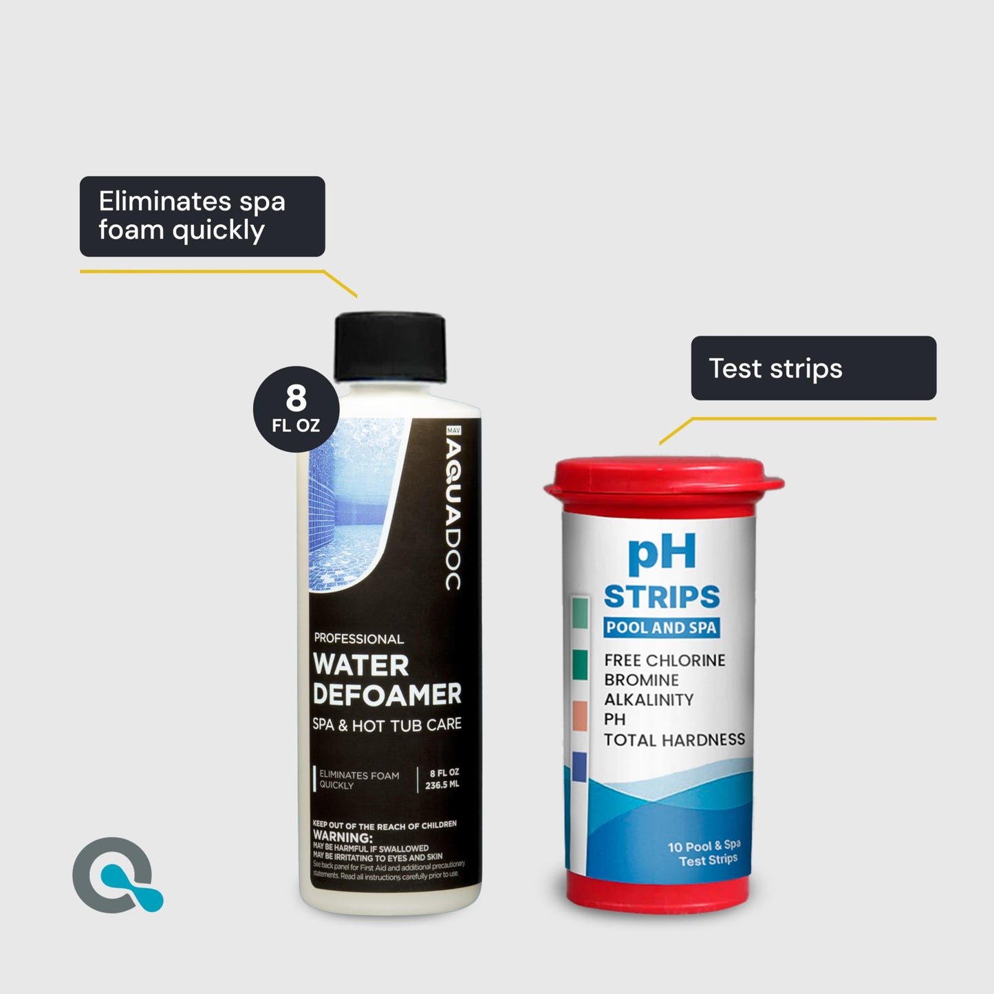 Hot Tub Chemicals Starter Kit - Chlorine Spa Starter Kit Chemicals for Hot Tub - Convenient Hot Tub Starter Kit & ph Control Kit - Effective Chlorine pH Balancer & Inflatable Hot Tub Chemical Kit