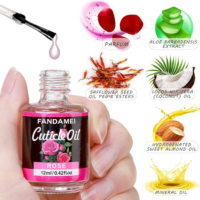 FANDAMEI Nail Files and Buffers, Manicure Tools Nail Care Kit with Nail File, Nail Buffer Block, Cuticle Care for Women with Nippers, Pusher Peeler. Cuticle Oil and Nail Prep Kit.