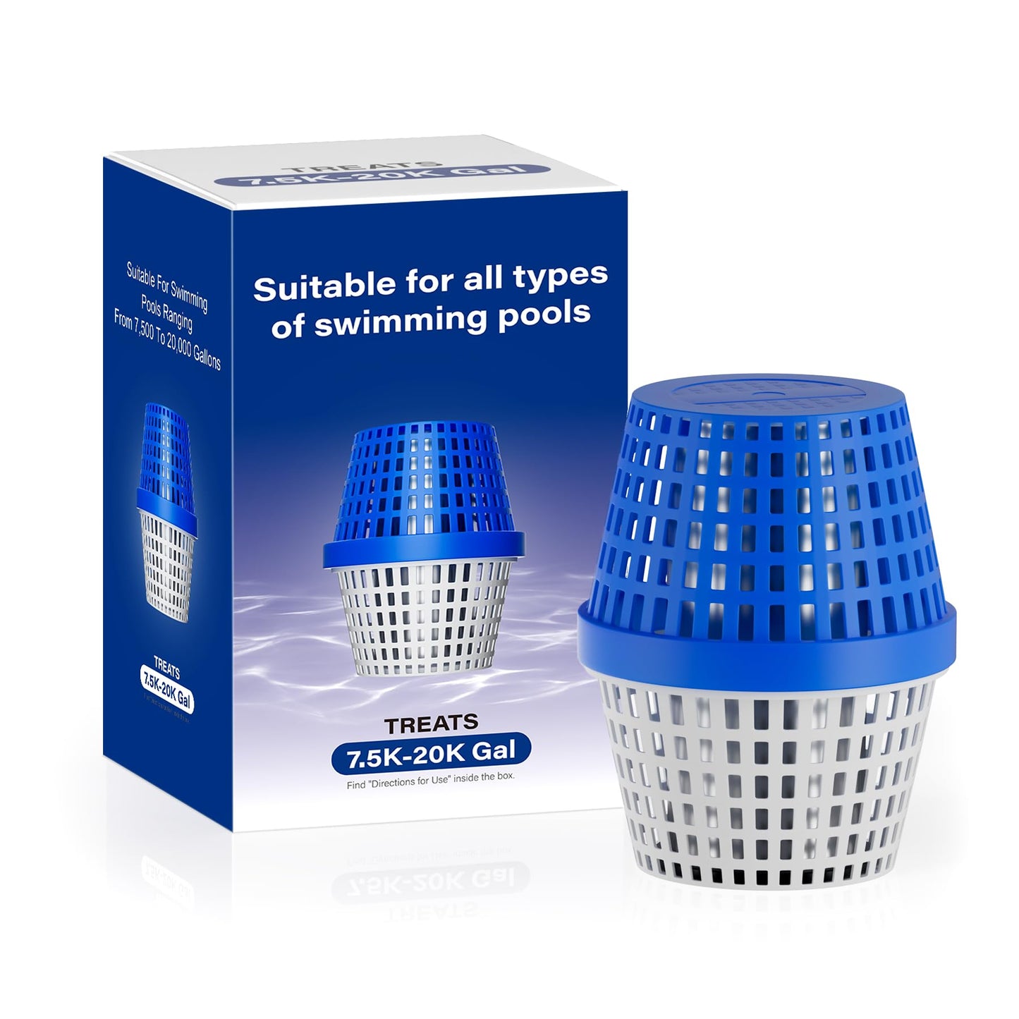Pool Cartridge for 7.5K–20K Gallon Pools, Lasts up to 6 Months and typically Completes Transformation Within 24–72 Hours, Blue/White