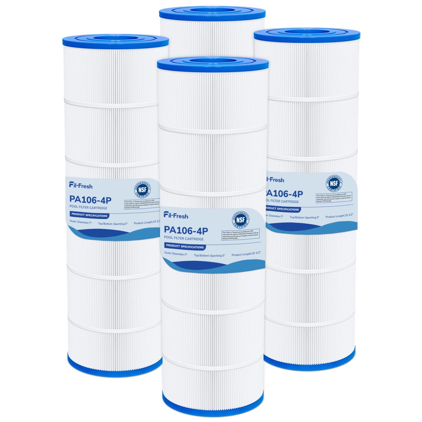 Fil-fresh C4030 Pool Filters Cartridge Compatible with Hayward SwimClear C4030, C4025,C4020, Replace Hayward CX880XRE, Pleatco PA106, Unicel C-7488, 4×106 sq. ft, 4-Pack
