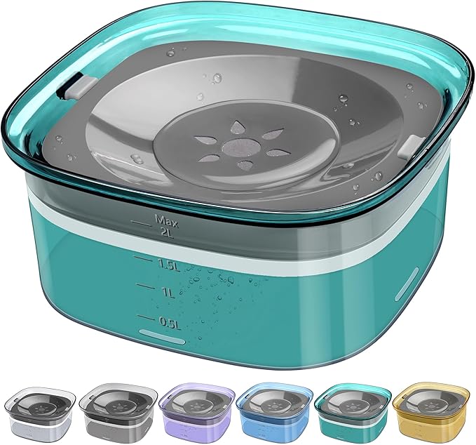 UPSKY 70oz Dog Water Bowl 2L No Spill Dog Bowls Large Capacity Spill Proof Slow Water Feeder, No Splash Dog Bowl Pet Water Dispenser Vehicle Carried Travel Slow Drinking Bowls for Messy Drinkers, Cats
