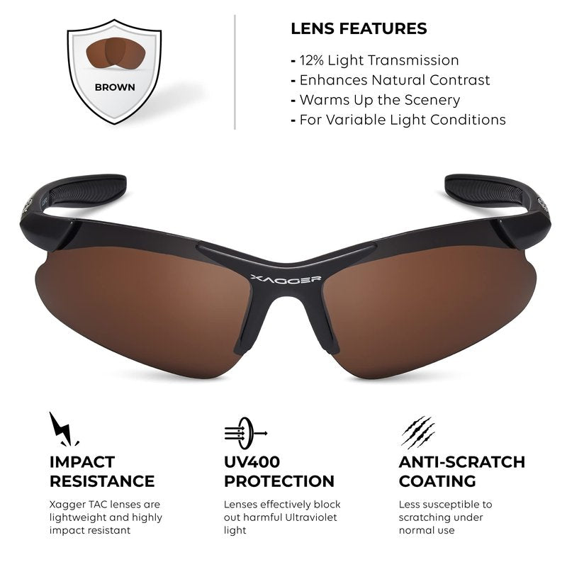 Xagger Kids Youth Polarized Sports Sunglasses for Boys Girls Baseball Softball Glasses TR90 Frame