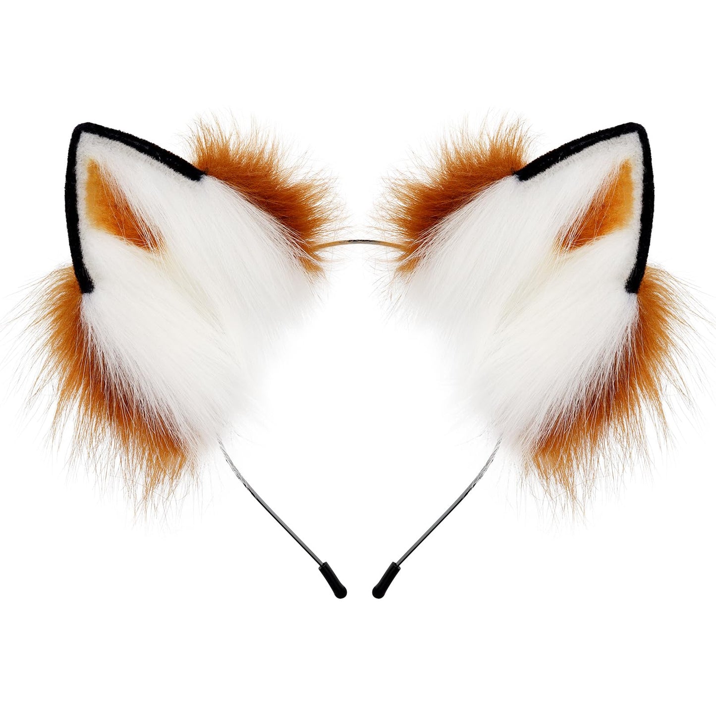 HAOAN Handmade Faux Fur Fox Wolf Ears Headband Halloween Christmas Cosplay Party Costume Accessories