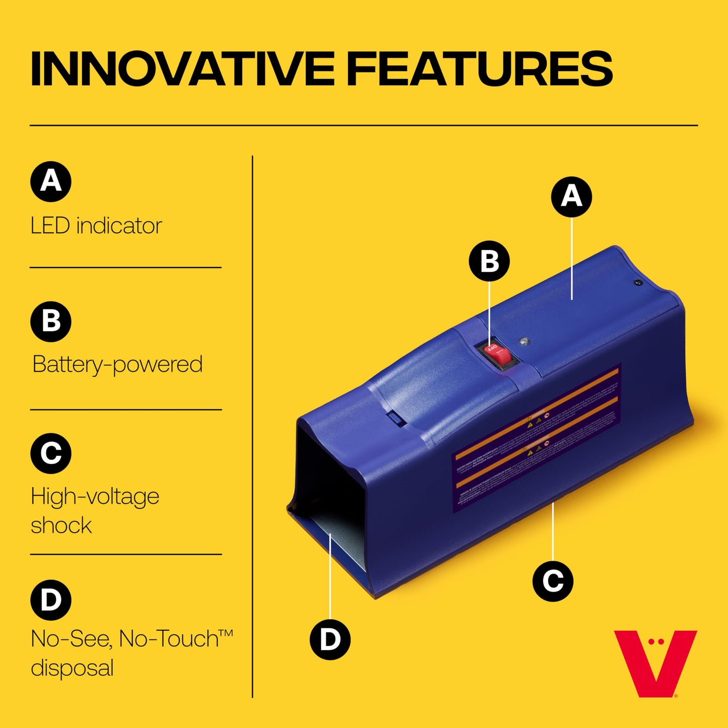 Victor Rat Zapper Classic Indoor Electronic Mouse and Rat Trap - 1 Electric Trap - RZC001-4 - Kill Up To 20 Rats - Easy to Use - LED Light Catch Alerts - Humanely Kill Mice and Rats - No See, No Touch