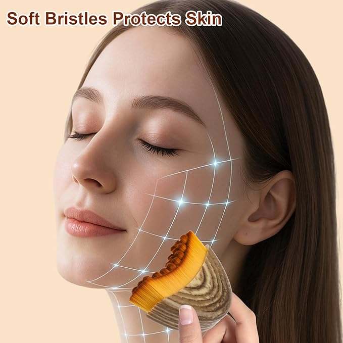 New Lymphatic Contour Face Brush, Contour Face Brush Lymphatic Drainage Massager, Ergonomically Designed Double Chin Reducer to Fit The Skin Precisely, Suitable for All Skin Types