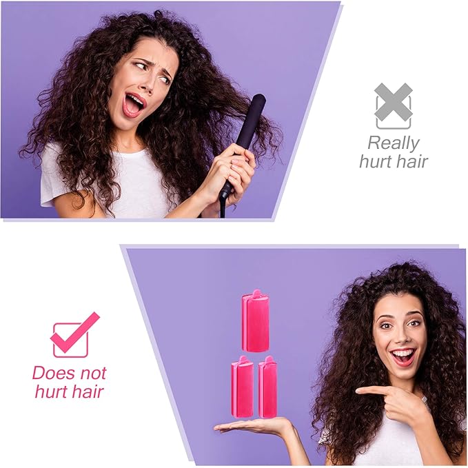 40 Pieces Sponge Hair Rollers Satin Rollers Silk Foam Rollers Women Hair Curlers with Duck Teeth Clips for Hairdressing Styling(Multi-size,Rose Red)