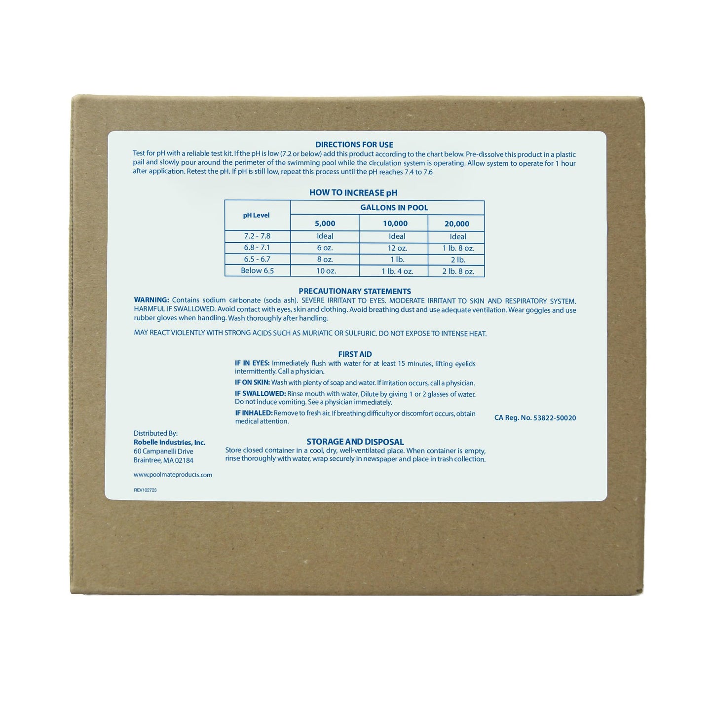 Pool Mate 25-Pounds Premium pH Up for Pools, 100% Sodium Carbonate