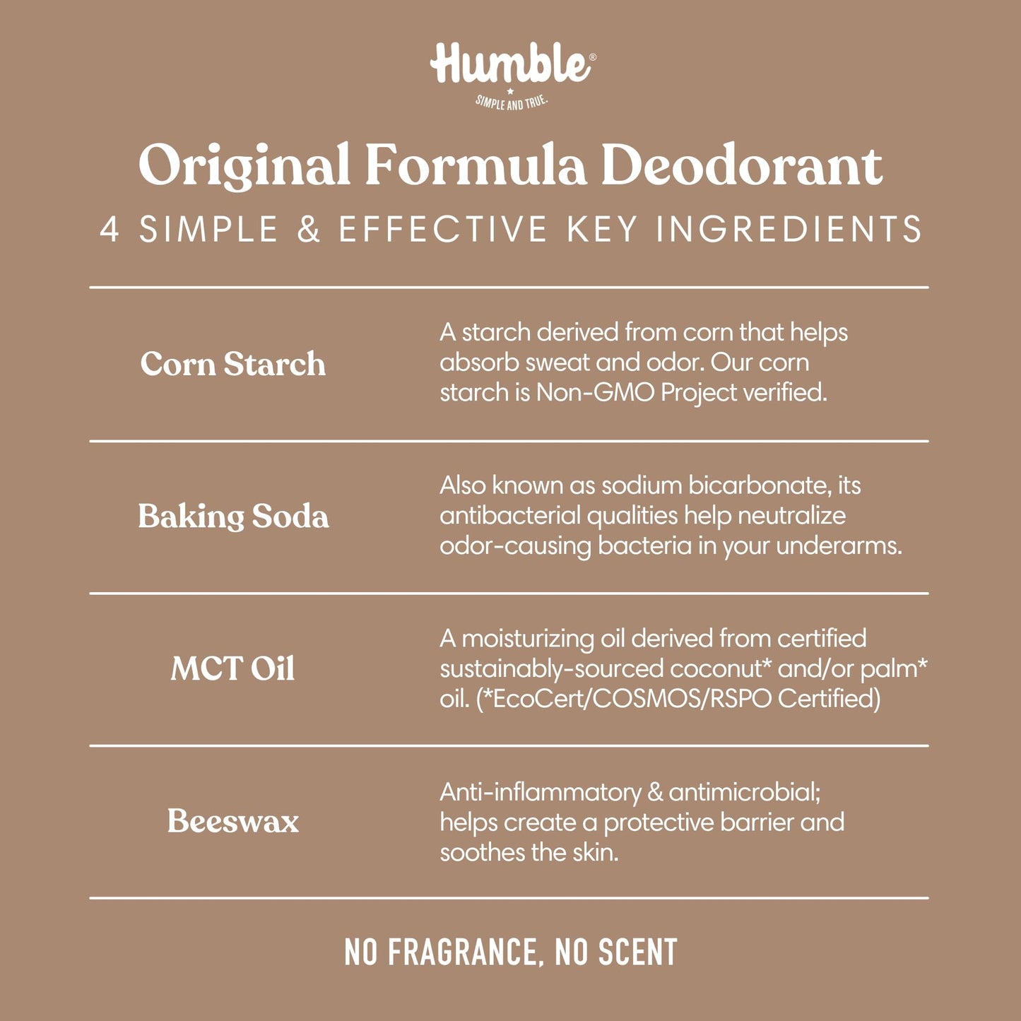 Humble Aluminum-Free Deodorant for Women & Men, Spring Awakening - Clean & Fresh Natural Deodorant Stick with Essential Oils for Long-Lasting Odor Control - 3 Pack