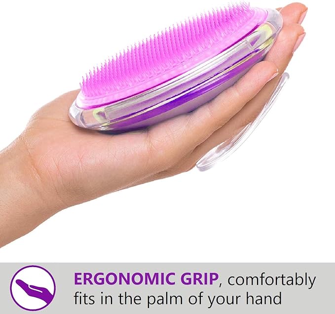 Dylonic 3 Pack Body and Face Exfoliating Brushes for Ingrown Hairs Treatment, Razor Bumps, Shaving Irritation - Silicone Scrubbers Gift Set, Skin Exfoliator Brush Dry Brushing Loofah for Smooth Skin