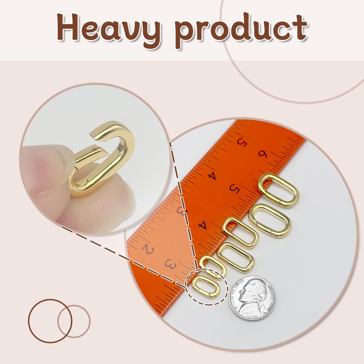 OHINGLT 12Pcs Carabiner Clip Pendant Clasps – 18K Gold Necklace Clasp and Closures, Bracelet Charm Connector for Women (3 Size)