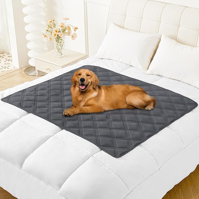 Smiry Waterproof Dog Bed Cover Blanket 40x50, Soft Reversible Pet Blanket, Washable Leakproof Cats Dogs Couch Cover for Sofa, Couch, Furniture, Dark Grey/Dark Grey