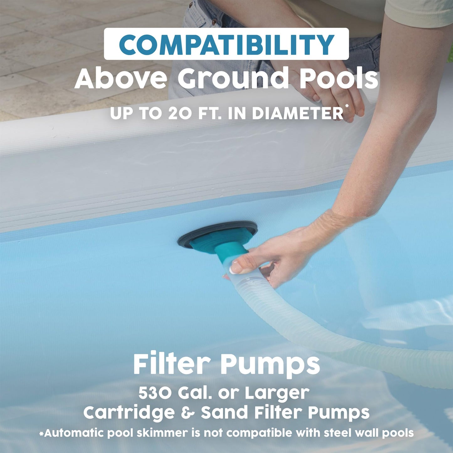 Bestway: AquaClean Deluxe Pool Maintenance Kit - Lightweight Pole, Vacuum & Skimmer Heads, Remove Leaves & Debris, Cleaning Accessory Pools Up to 20'