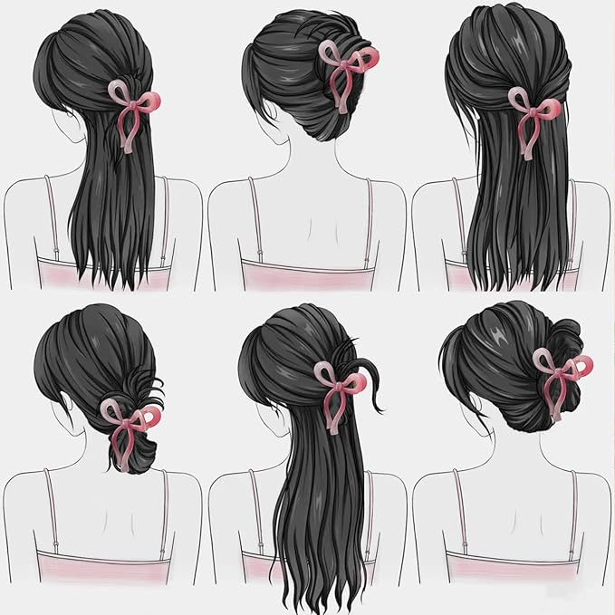4 Pcs Bow Hair Clips Elegant Hair Claw Butterfly Hair Accessories for Girls Nonslip Butterfly Clips Hair Styling Accessories for Women