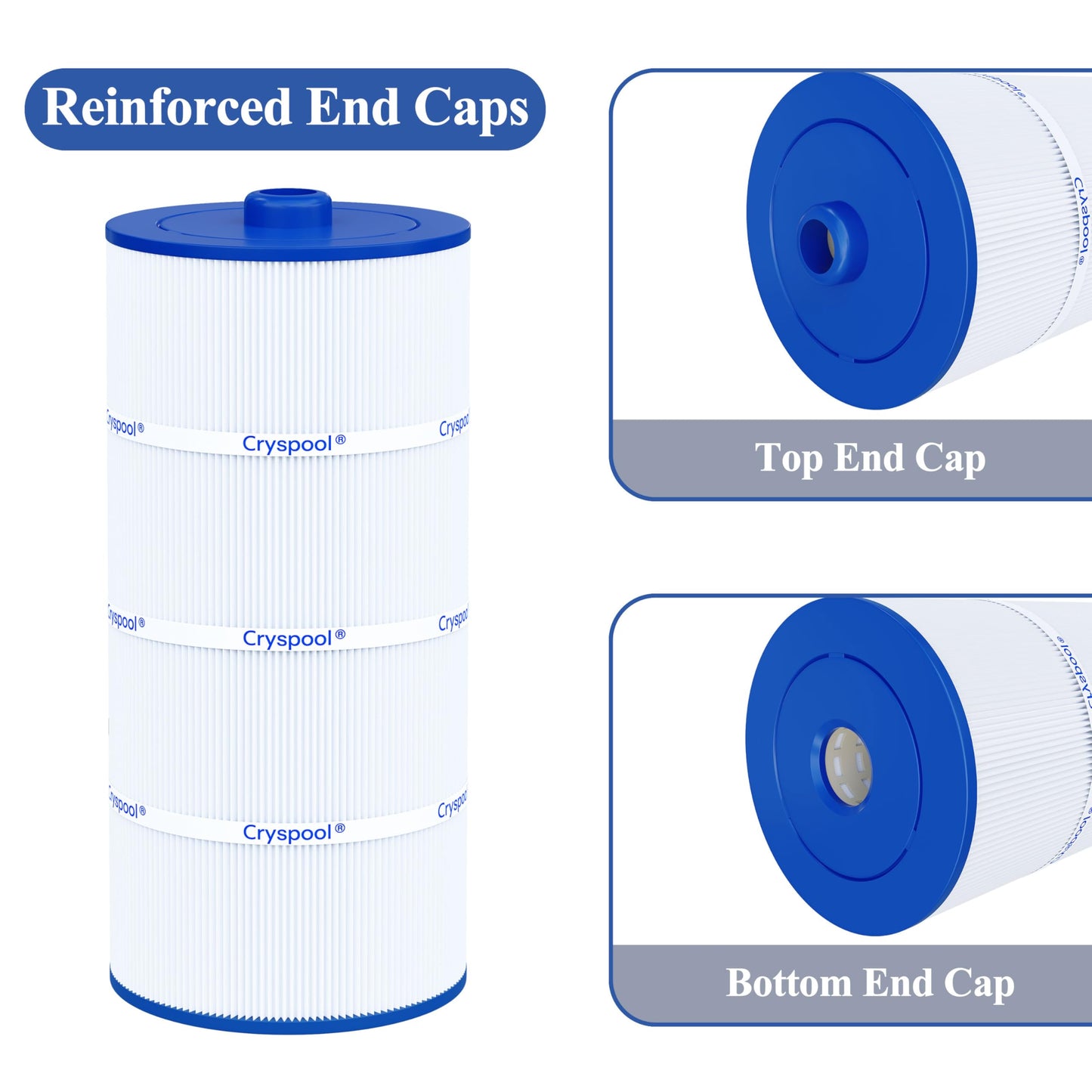Cryspool® 08017 Filter Compatible with 6540-488, Sundance Double End 120, PSD125-2000, C-8326, FC-2780, Magnum SU125, 125 Sq. Ft Spa Filter Cartridge, 1 Pack