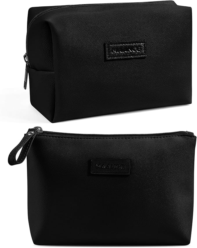 Cosmetic Bags for Women Small Makeup Bag for Purse Pu Leather Makeup Pouch Travel Makeup Bag with Zipper Make Up Bag for Travelling