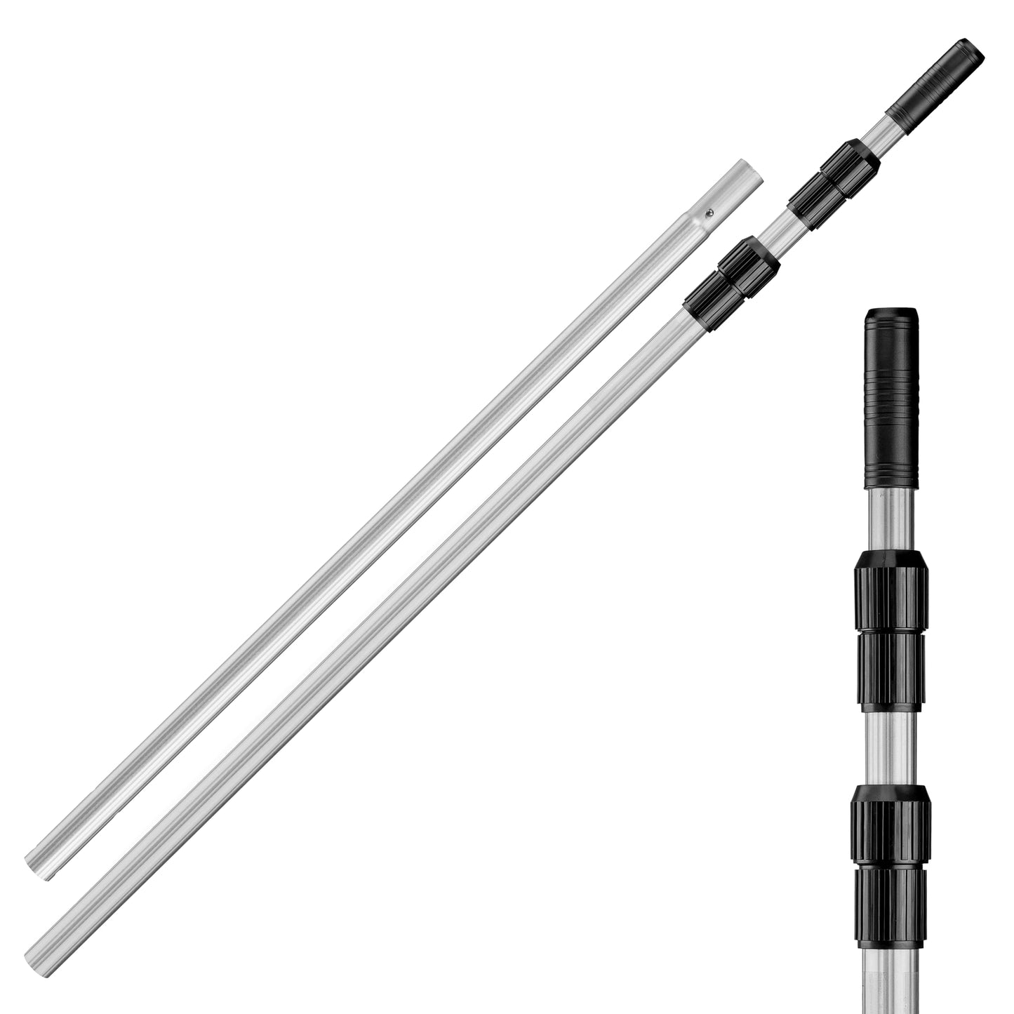 Swimming Pool Pole - 15 Feet Aluminum Telescopic Pool Pole for Cleaning // Telescoping Pool Extension Pole // Adjustable Pool Cleaning Stick for Brush, Skimmer, Vacuum - Inground & Above Ground Pools