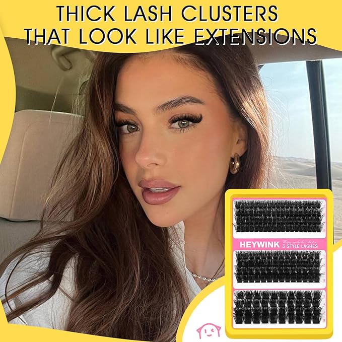 Lash Clusters Kit 60D 80D 100D Thick Cluster Eyelash Extensions 12-18mm Lash Clusters Individual Lash Extensions DIY Clusters Lashes Extension at Home (60D+80D+100D 12-18MM Kit)