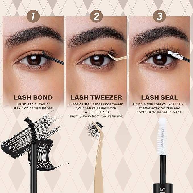 JMS&JMS Anime Fluffy Lash Clusters Kit Individual False Eyelashes Extension Kit, Manga Lashes Eyelash Clusters Kit with Lash Bond and Seal Eyelash Applictor Lash Remover (JMS06-CC-8-18Mix)