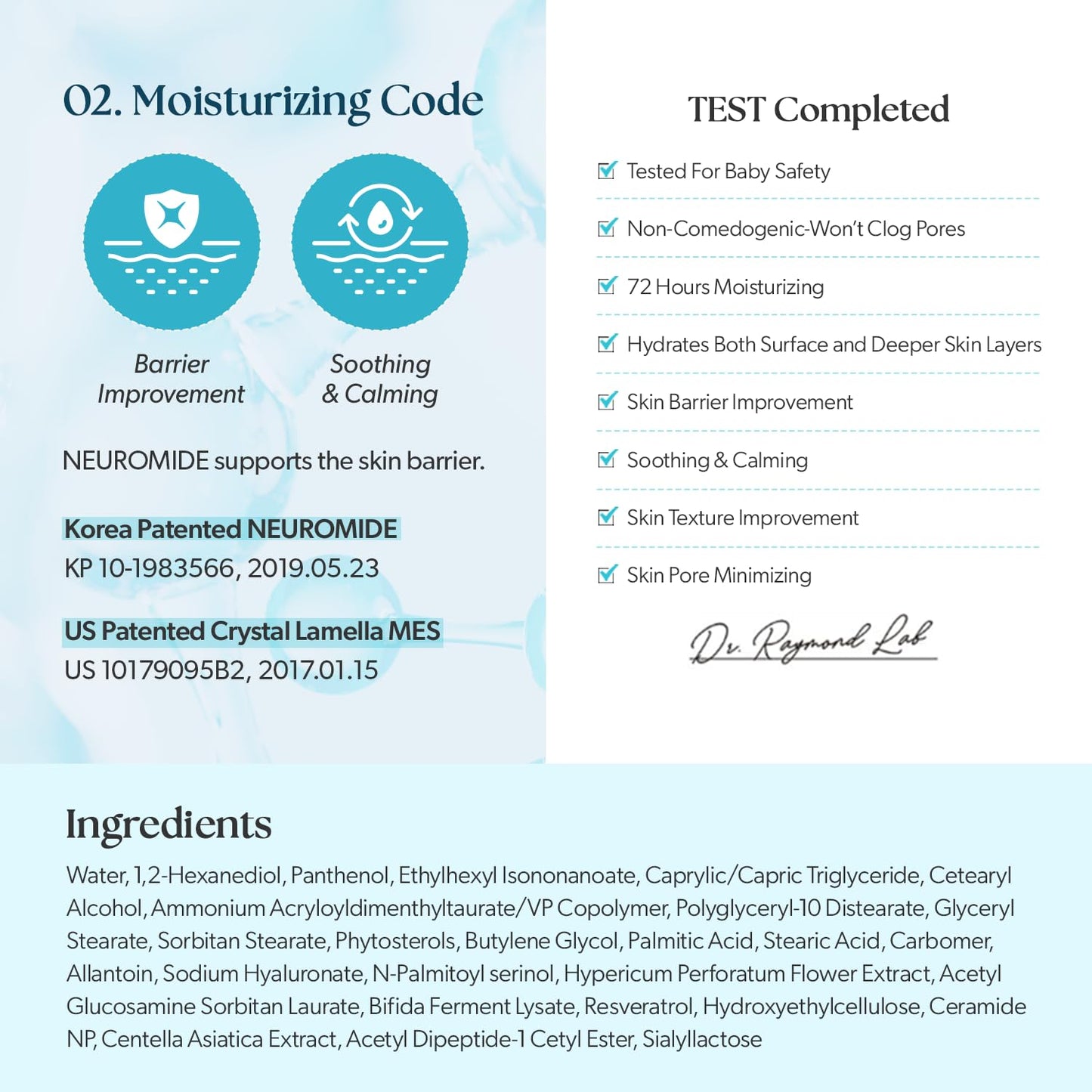 CURECODE Soothing Relief Gel Moisturizer 80ml (2.71 Fl Oz) Korean Skin-Biome Science with Neuromide, Ceramides for Calming, Hydration with Skin Barrier, Pore Refinement, and Gentle for All Ages