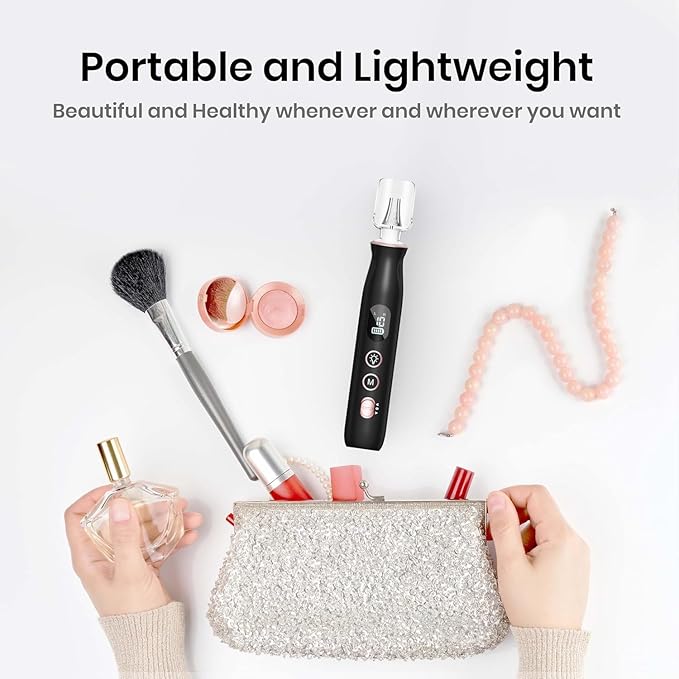 Electric Nail File Drill, Nail Drill with LCD & Lamp, Long-Lasting Thick Toenail Grind, Rechargeable & Cordless Toe Nail Filer Tools for Manicure and Pedicure, Gifts for Women and Men