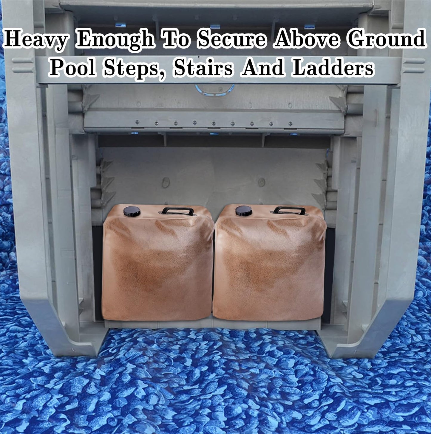 2 Pack Heavy Duty Pool Weight Plastic Sand Bags, 50 LB Universal Pool Weight for Above Ground Entry Systems, Steps and Ladders(Without Sand)