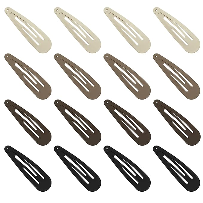 Snap Hair Clips for Women and Girls Water Drop Non Slip Hair Barrettes Matte Finished Metal Hair Clips Accessory Mixed Color 16 PCS 1.89"