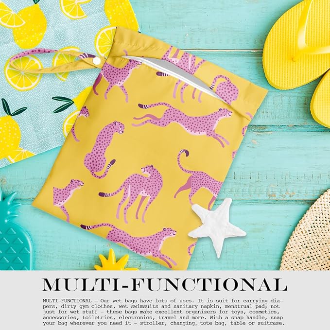Wet Bag, Wet Dry Bag, Wet Bag for Swimsuit, Travel, Beach, Pool, Diapers, Dirty Yoga Gym Clothes, Makeup Bag, Waterproof Tropical Palm Leaves Decor Jungle Palm Leaf Favors
