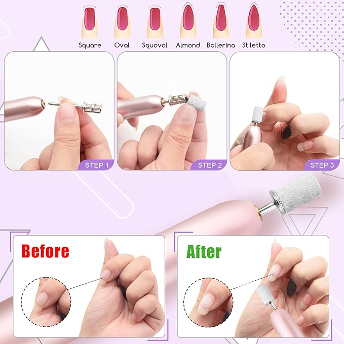100Pcs Nail Sanding Bands for Nail Drill 240Grit, Fine Grit Nail Sanding Bands for Nail Drill with 3/32Ã¢ÂÂ Nail Sanding Bit for Natural Nail, Nail Drill Sanding Bands Set for Manicure & Pedicure