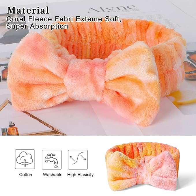LADES Soft Skincare Headband – Adjustable, Comfortable & Stretchy Fabric, Cute Patterns for Makeup, Facial – Non-Slip, Headband for Hair Control
