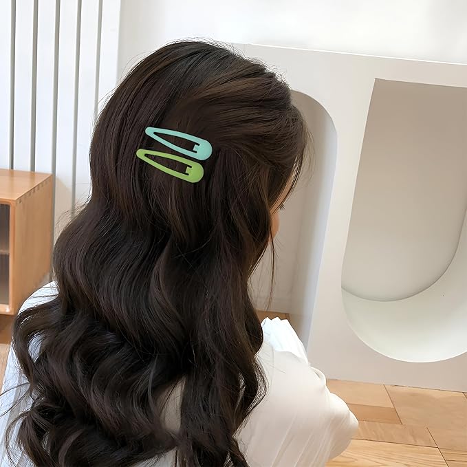 Small Hair Barrettes For Women No Slip Metal Snap Clips For Thin And Fine Hair,Matte Yellow Pink Blue Green Purple,20 PCS,1.97 x 0.5 Inch.