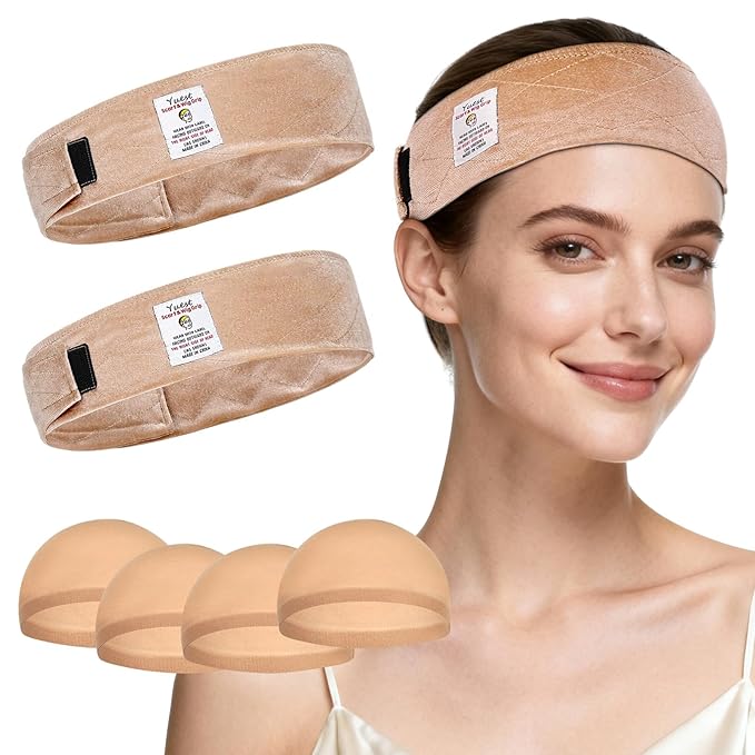 2 Pack Wig Grip Band - Velvet Wig Grips Adjustable Headband Stay Put No Slip Edge Saver