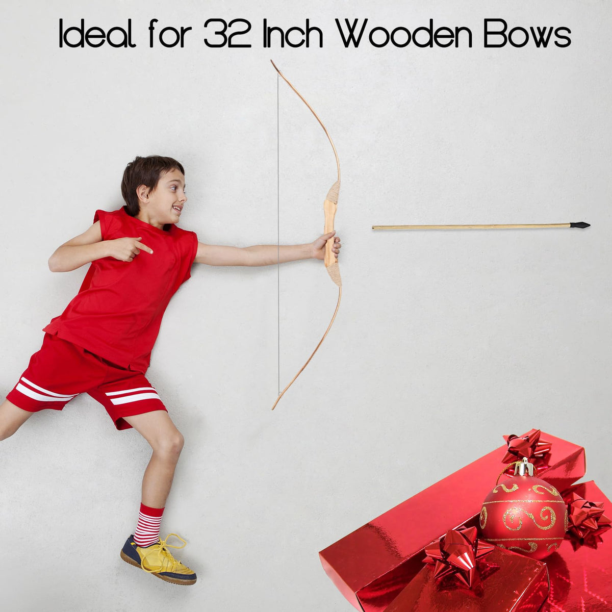 Basbon 20 Pcs Wooden Arrows Soft Rubber Tips, 17 Inch Handmade Wooden Toy Arrow for Kids and Beginners, Archery Bows Outdoor Play Cosplay Costume Decoration