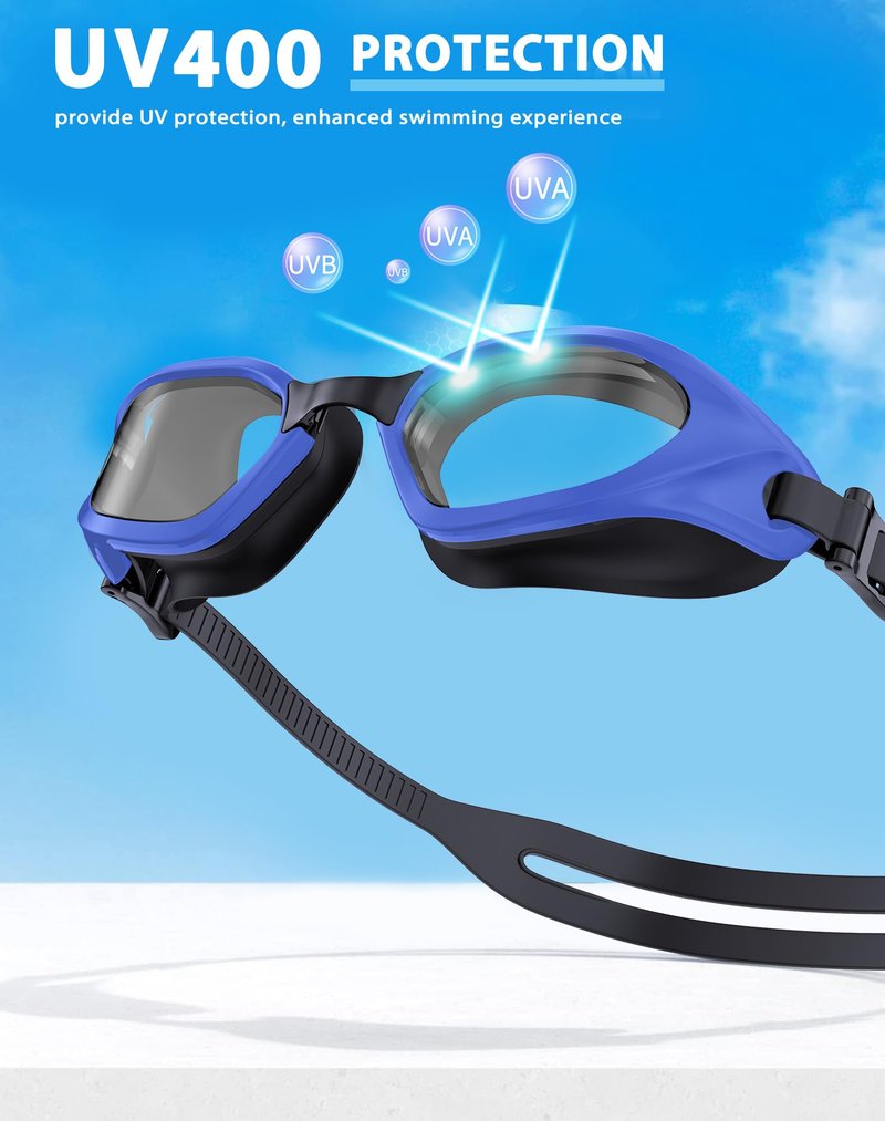 Vegemono Swim Goggles, Unisex Adult Swimming Goggles Anti Fog Anti UV No Leakage Wide View for Men Women Youth